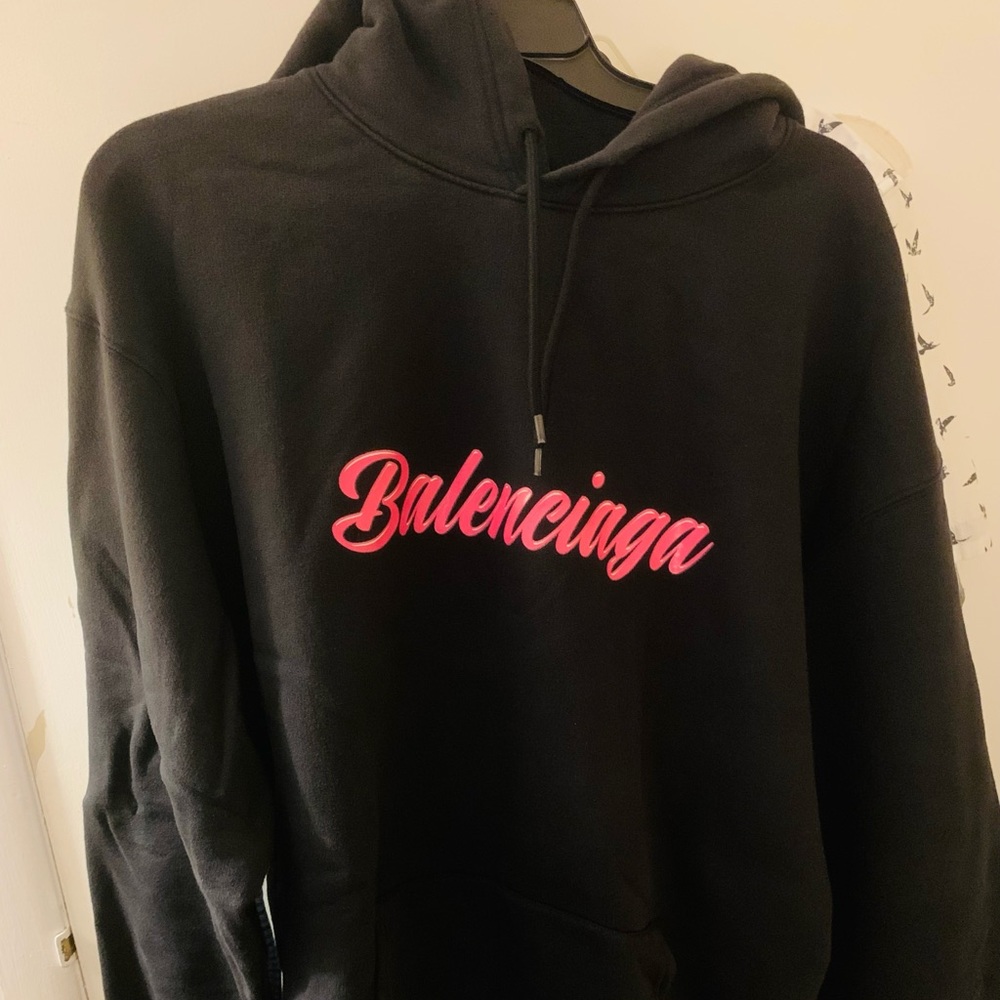 Balenciaga Black and Pink Hoodie